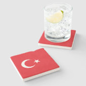トルコ国旗(トルコ) ストーンコースター (横)