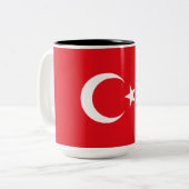 トルコ国旗（トルコ） ツートーンマグカップ (正面左)
