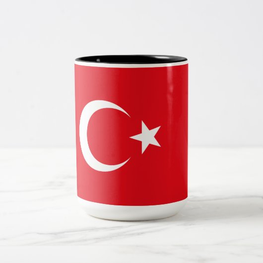 トルコ国旗（トルコ） ツートーンマグカップ (中央)
