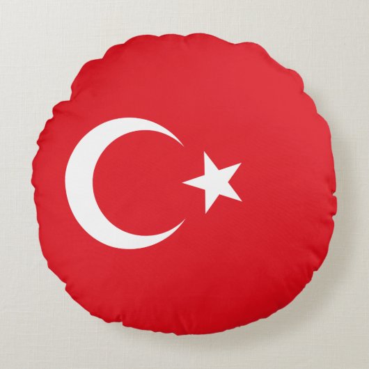 トルコ国旗（トルコ） ラウンドクッション (正面)