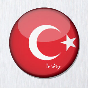 トルコ国旗&トルコ – 旅行/スポーツファン マグネット