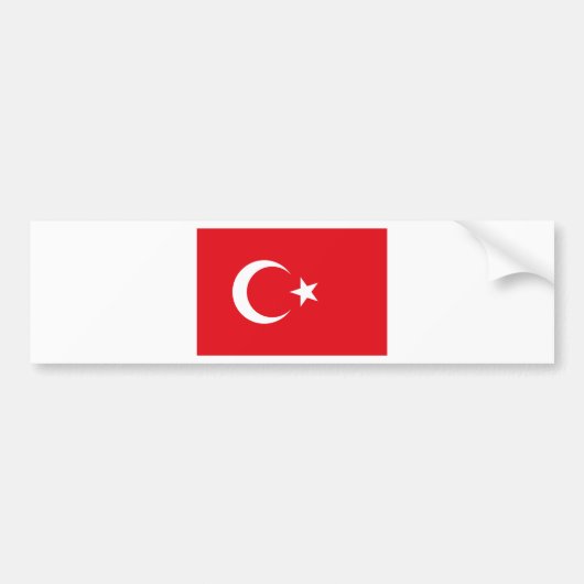 トルコ国旗 バンパーステッカー (正面)