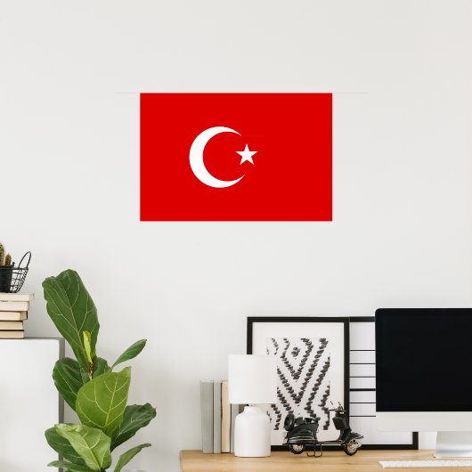 トルコ国旗 ポスター (ホームオフィス)