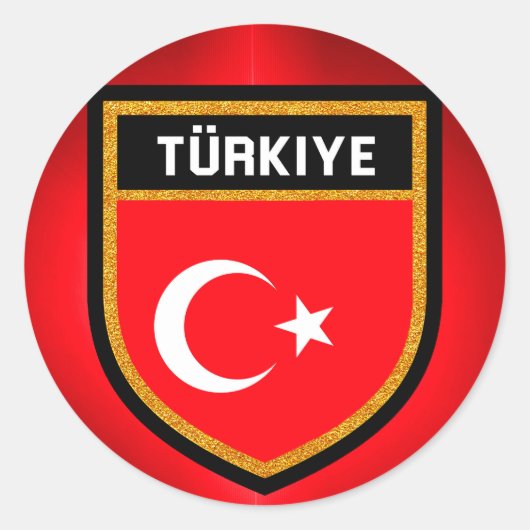 トルコ国旗 ラウンドシール (正面)