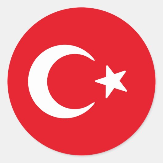 トルコ国旗 ラウンドシール (正面)