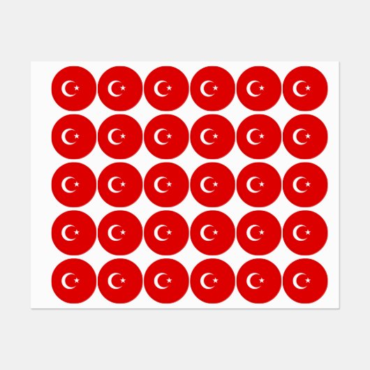 トルコ国旗 ラベル (シート)