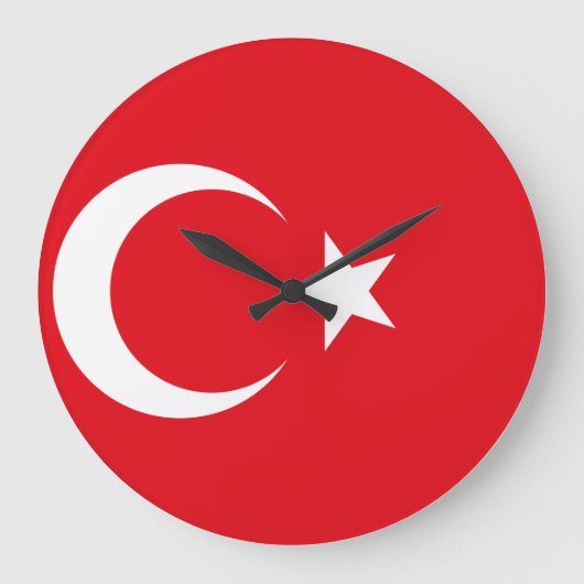 トルコ国旗 ラージ壁時計 (正面)