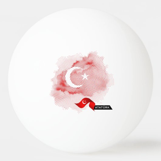 トルコ国旗 卓球ボール (正面)