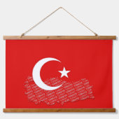 トルコ国旗 吊り下げ型タペストリー (正面)