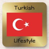 トルコ国旗+文字コースター コースター (正面)