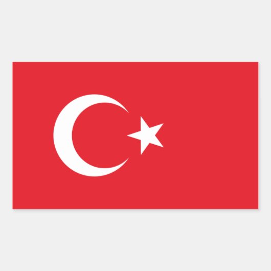トルコ国旗 長方形シール (正面)