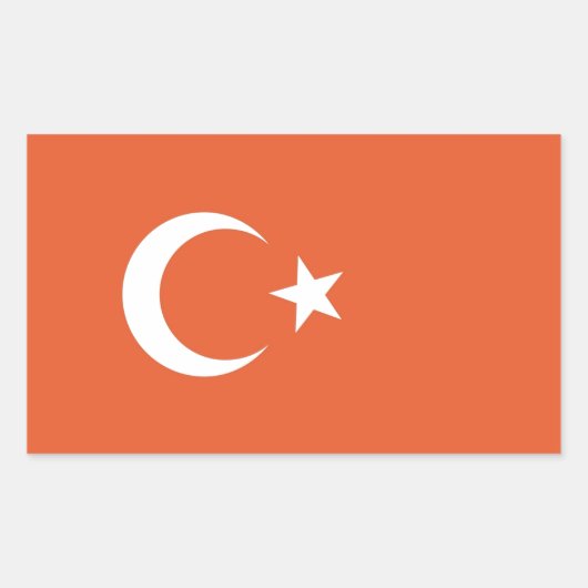 トルコ国旗 長方形シール (正面)