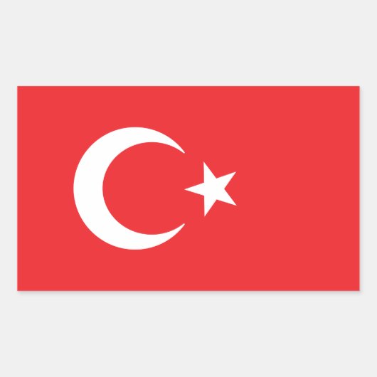 トルコ国旗 長方形シール (正面)