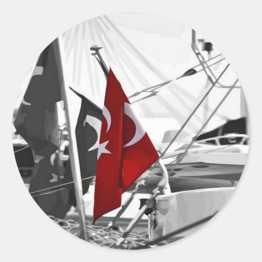 トルコ国旗 – Al Sancak ラウンドシール (正面)