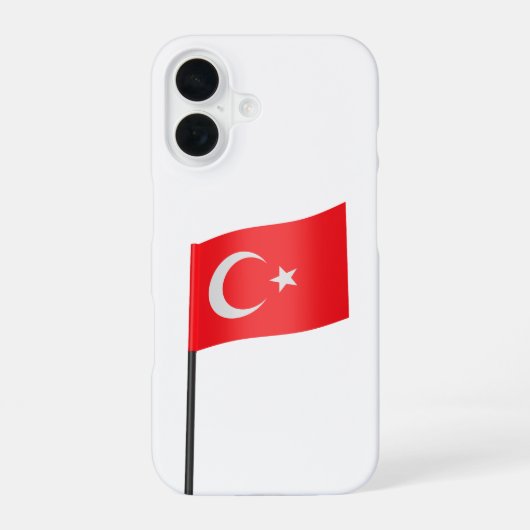 トルコ国旗 iPhone 16ケース (裏面)