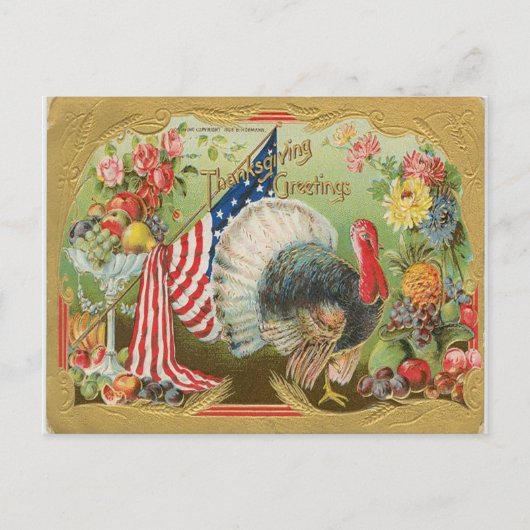 トルコ国旗 – Thanksgiving Greetings ポストカード (正面)