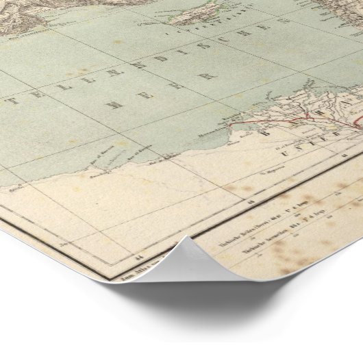 トルコ地図 ポスター (角)