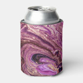 トルコ大理石アート：金箔抽象芸術 缶クーラー (缶正面)