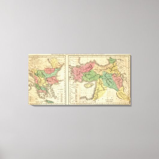 トルコ年代表地図 キャンバスプリント (正面)