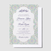 トルコ幾何学模様イスラム結婚式 ベラム紙招待状 (オフセット)