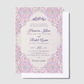 トルコ幾何学模様イスラム結婚式 ベラム紙招待状 (オフセット)