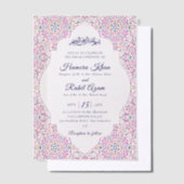 トルコ幾何学模様イスラム結婚式 ベラム紙招待状 (オフセット)