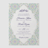 トルコ幾何学模様イスラム結婚式 ベラム紙招待状 (正面)
