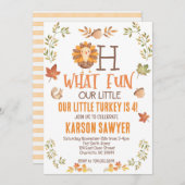 トルコ感謝祭の誕生日の招待状、秋 招待状 (正面/裏面)