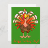 トルコ感謝祭グリーティングカードのアニメーション シーズンカード (正面/裏面)