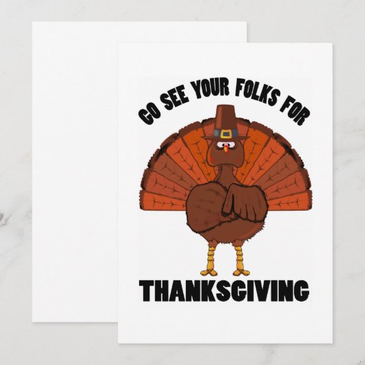 トルコ感謝祭招待状 招待状 (正面/裏面)