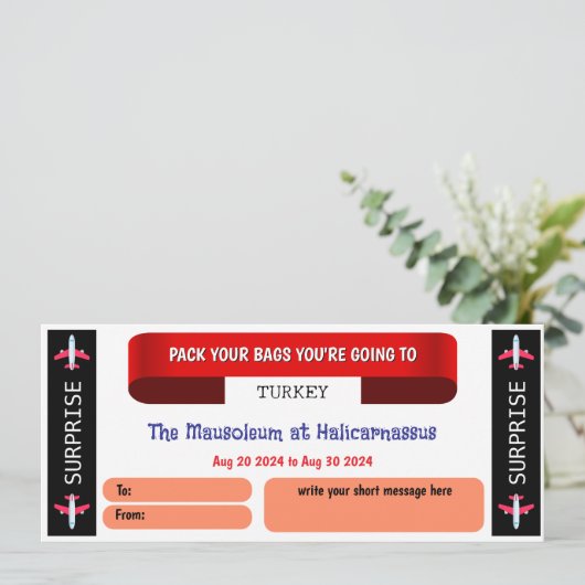 トルコ旅行ギフト券 (スタンド正面)