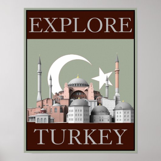 トルコ旅行デコール(12.5"x16")を探索 ポスター (正面)