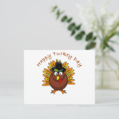 トルコ日の感謝祭の休暇のトルコのロゴ シーズンポストカード (スタンド正面)