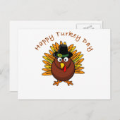 トルコ日の感謝祭の休暇のトルコのロゴ シーズンポストカード (正面/裏面)