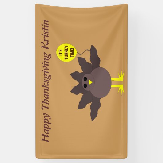 トルコ時間感謝祭バナパーソナライズされたー 横断幕 (縦)
