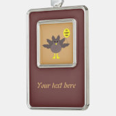 トルコ時間Thanksgivingカスタマイズ可能オーナメント シルバープレートフレームオーナメント (左)