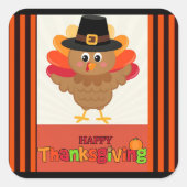 トルコ氏の感謝祭を祝う スクエアシール (正面)