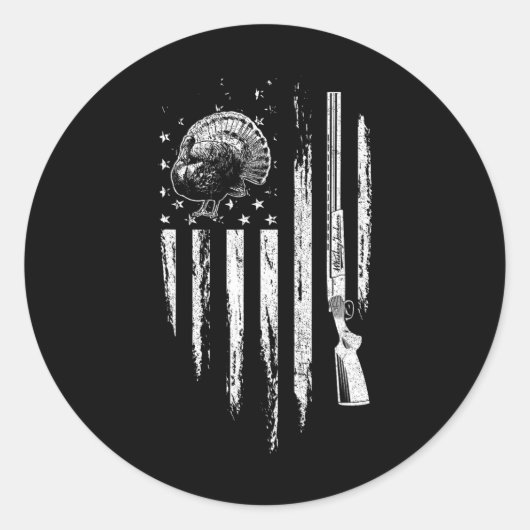 トルコ狩りアメリカンフラッグサンダーチキンギフト ラウンドシール (正面)