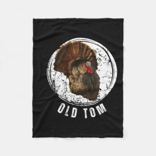 トルコ狩りシャツオールドTom Gobbler Turkey Huntin フリースブランケット