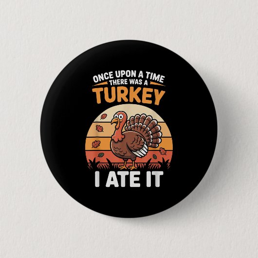 トルコ狩りパパソンハンター感謝祭おもしろいQ 缶バッジ (正面)