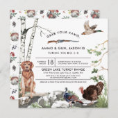 トルコ狩り誕生日パーティーへの招待 招待状 (正面/裏面)