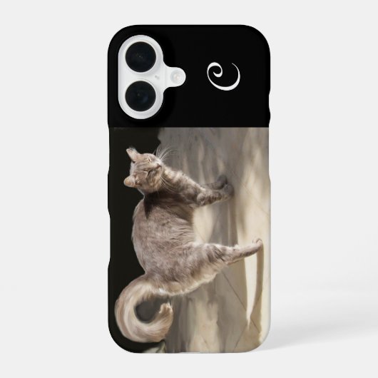 トルコ猫モノグラム iPhone 16ケース (裏面)