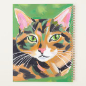 トルコ石柄の猫の水彩画 プランナー手帳 (裏面)