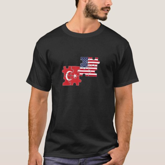 トルコ米国国旗のトルコ語 Tシャツ (正面)