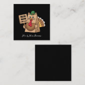 トルコ紙バッグムーおもしろいー感謝祭 スクエア名刺 (正面/裏面)