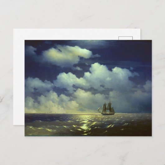 トルコ船への勝利の後にマーキュリーをブリグ ポストカード (正面/裏面)