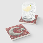 トルコ色の特殊な石コースター ストーンコースター (横)