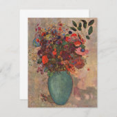 トルコ花瓶byオディロン・レドン，ヴィンテージ花器アート (正面/裏面)