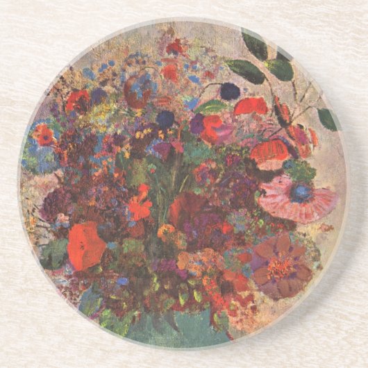 トルコ花瓶byオディロン・レドン,ヴィンテージ花器アート コースター (正面)