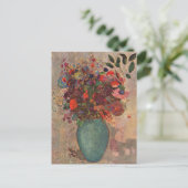 トルコ花瓶byオディロン・レドン,ヴィンテージ花器アート ポストカード (スタンド正面)